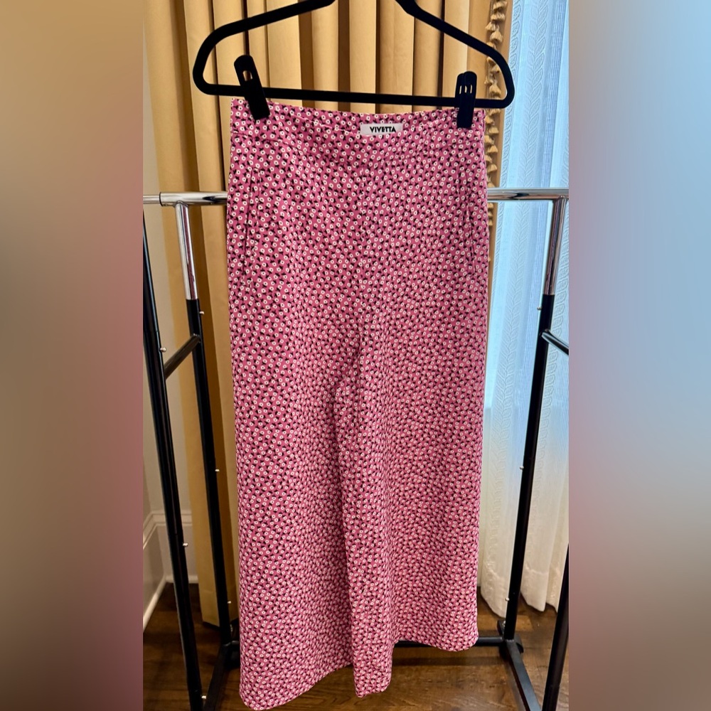 Vivetta floral print pink crepe culottes
